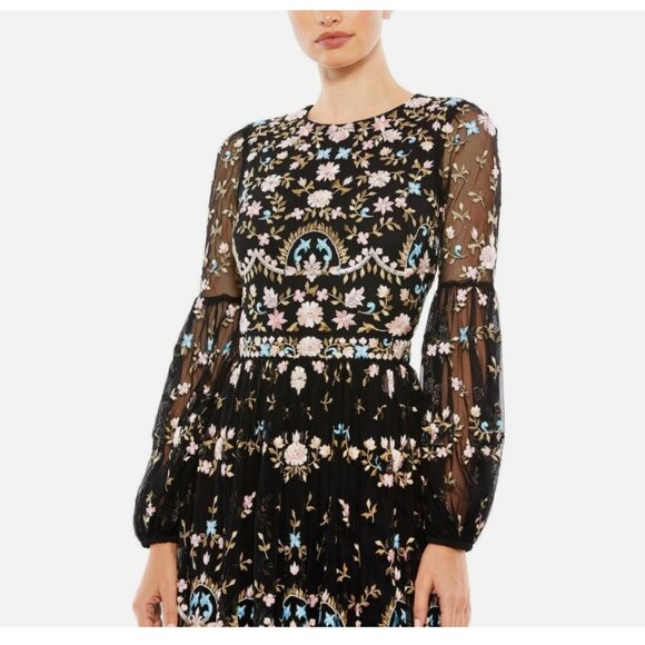 Mac Duggal 35111 Floral Embellished Embroidered Formal Gown - Picture 6 of 8